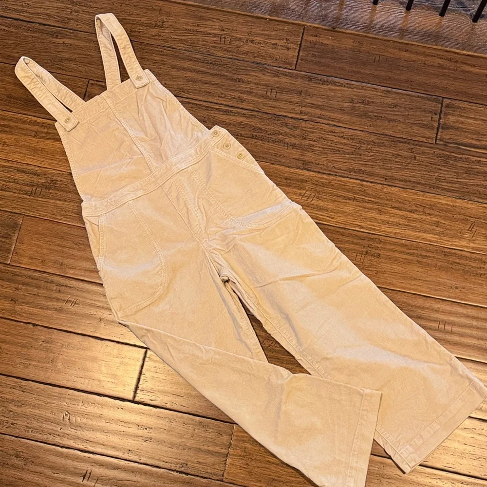 Patagonia Stand Up Cropped Corduroy Cream Overalls - Picture 1 of 7